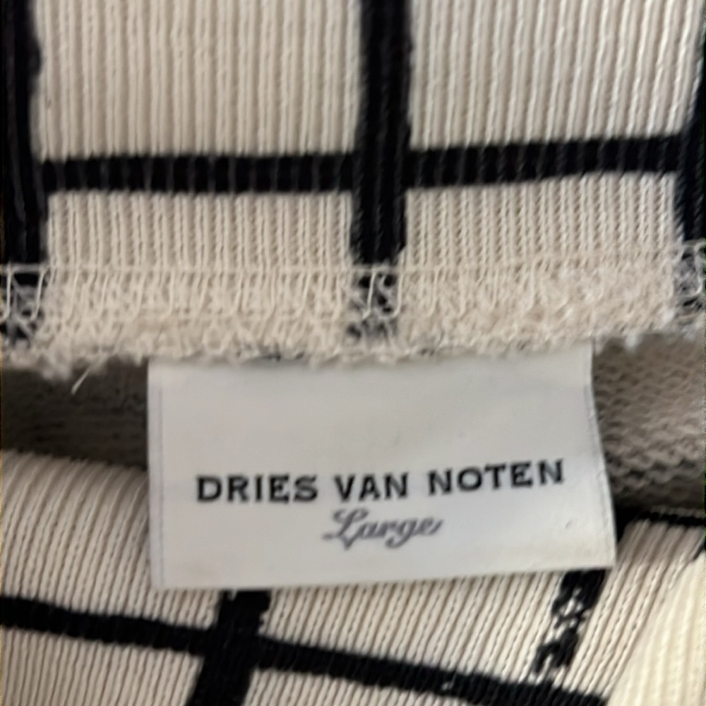 Dries Van Noten Halovara Grid Print Blouse Sweatshirt with Rhinestone Details - Picture 6 of 15